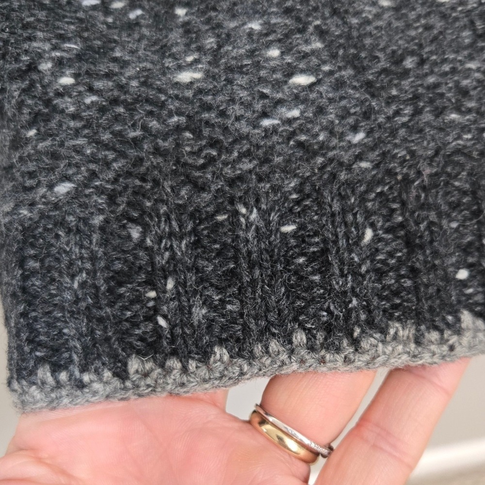 Woolrich Sweater Large Onyx Heather Bird Embroidered Vintage Wool Blend Cottage - Picture 5 of 8